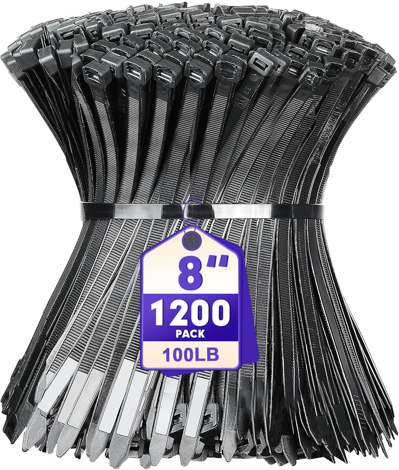 Zip Ties,1200Pcs Black Cable Zip Ties