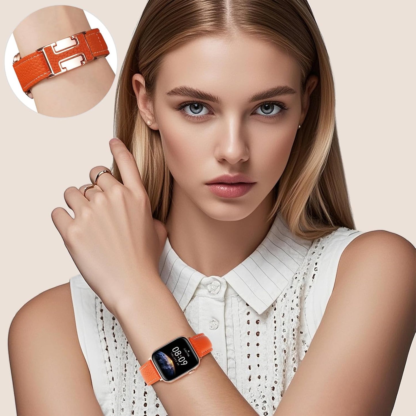 Leather Magnetic Band Compatible 