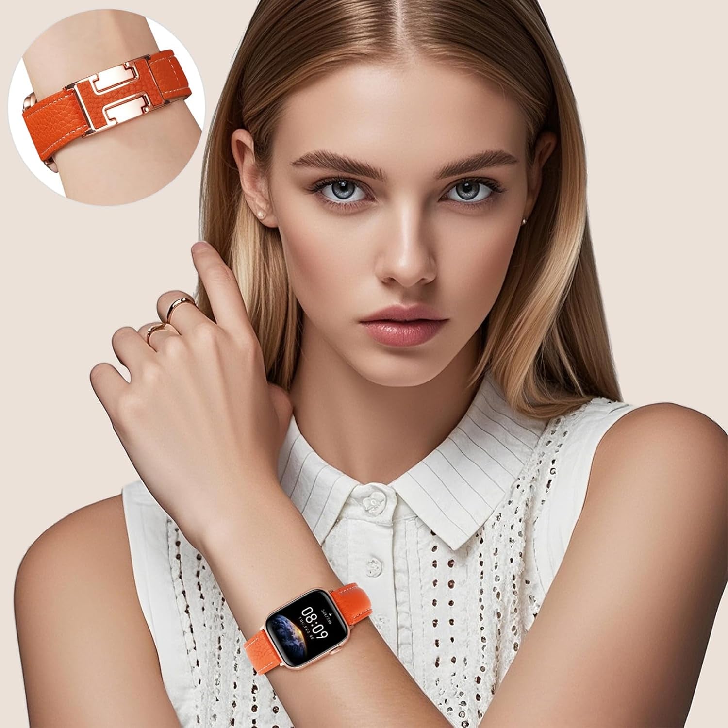 Leather Magnetic Band Compatible 