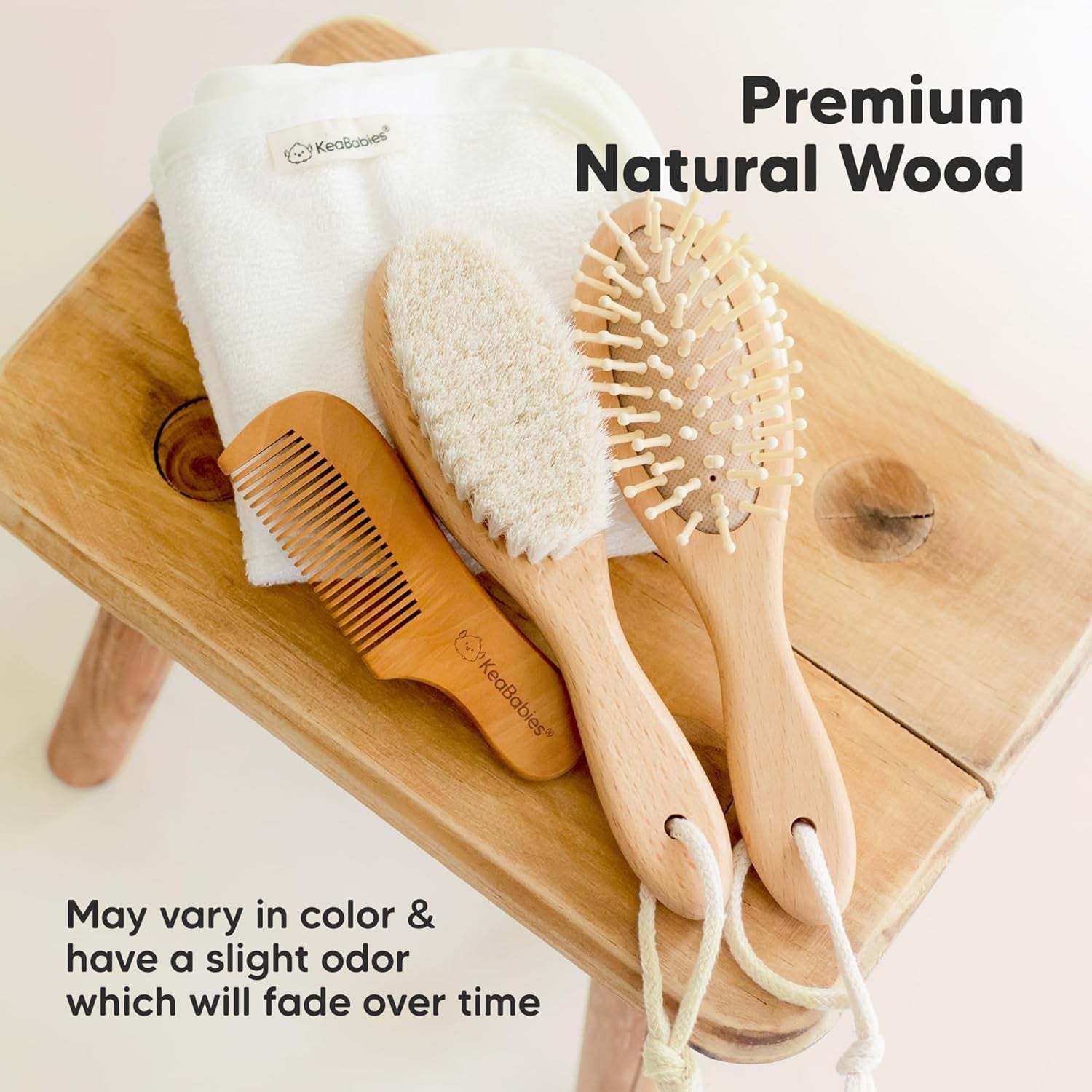 Wooden Baby Hair Brush for Toddler Girls