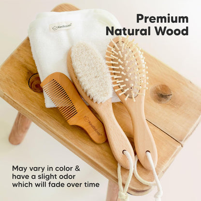 Wooden Baby Hair Brush for Toddler Girls