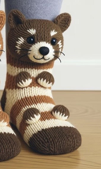 Animal Print Knitted Floor Socks