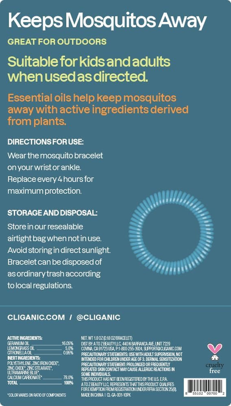 10 Pack Mosquito Repellent Bracelets