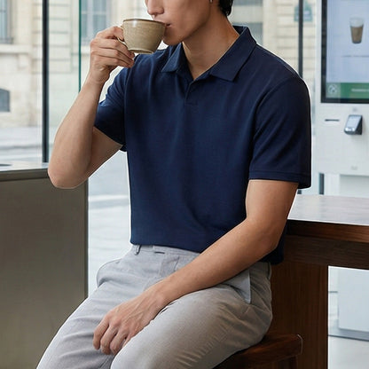 Mens Cotton Blend Short Sleeve Polo Shirt