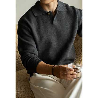 Mens Italian Style Knit Cardigan Sweater