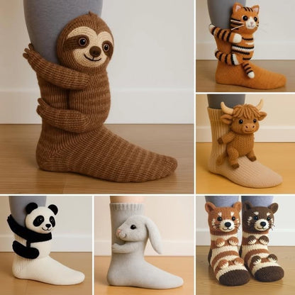 Animal Print Knitted Floor Socks