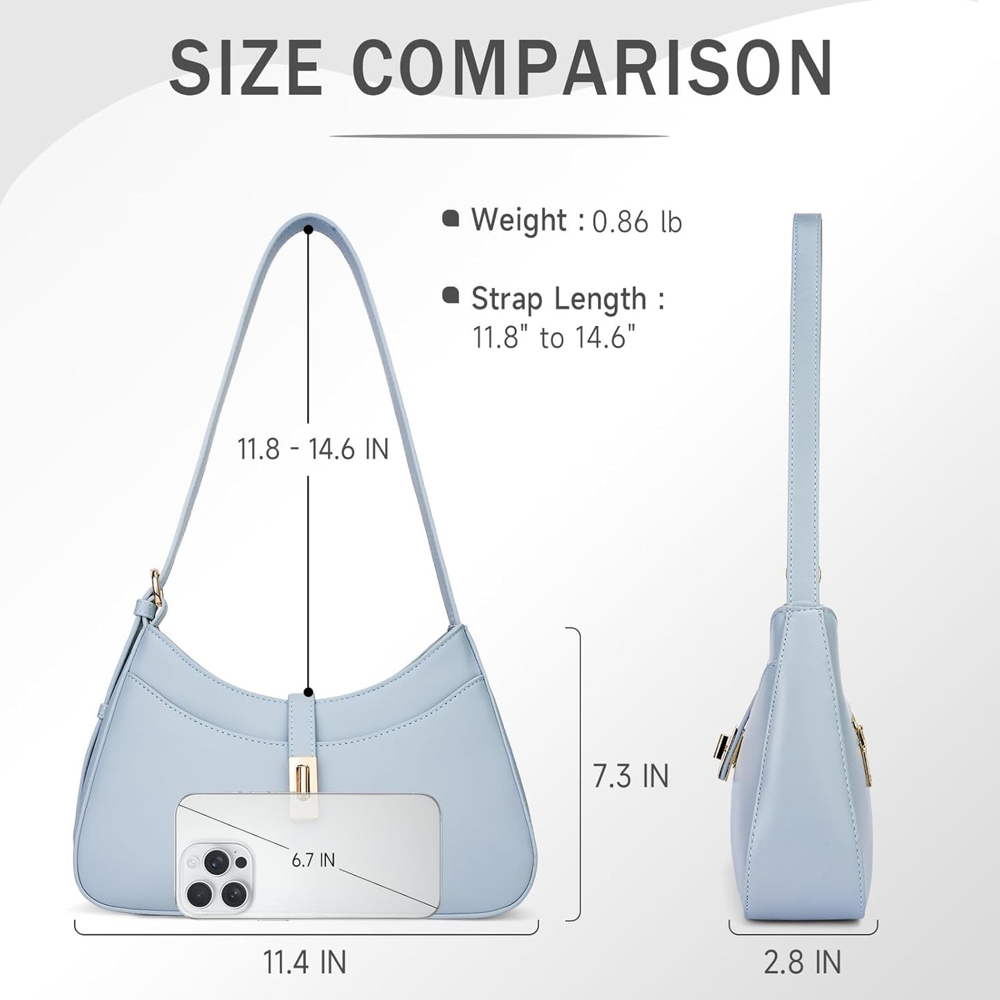 Shoulder Bag for Women Trendy, Vegan 