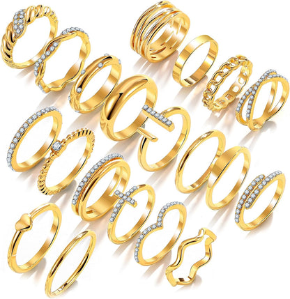 Golden Silvery Black Kunckle Rings Set
