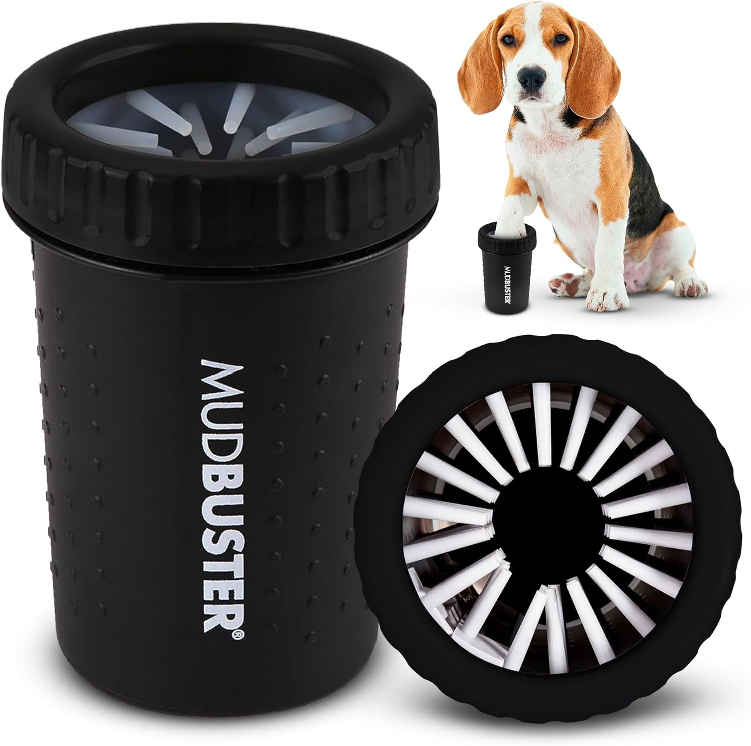 Medium Dog Paw Cleaner, Matte Black 