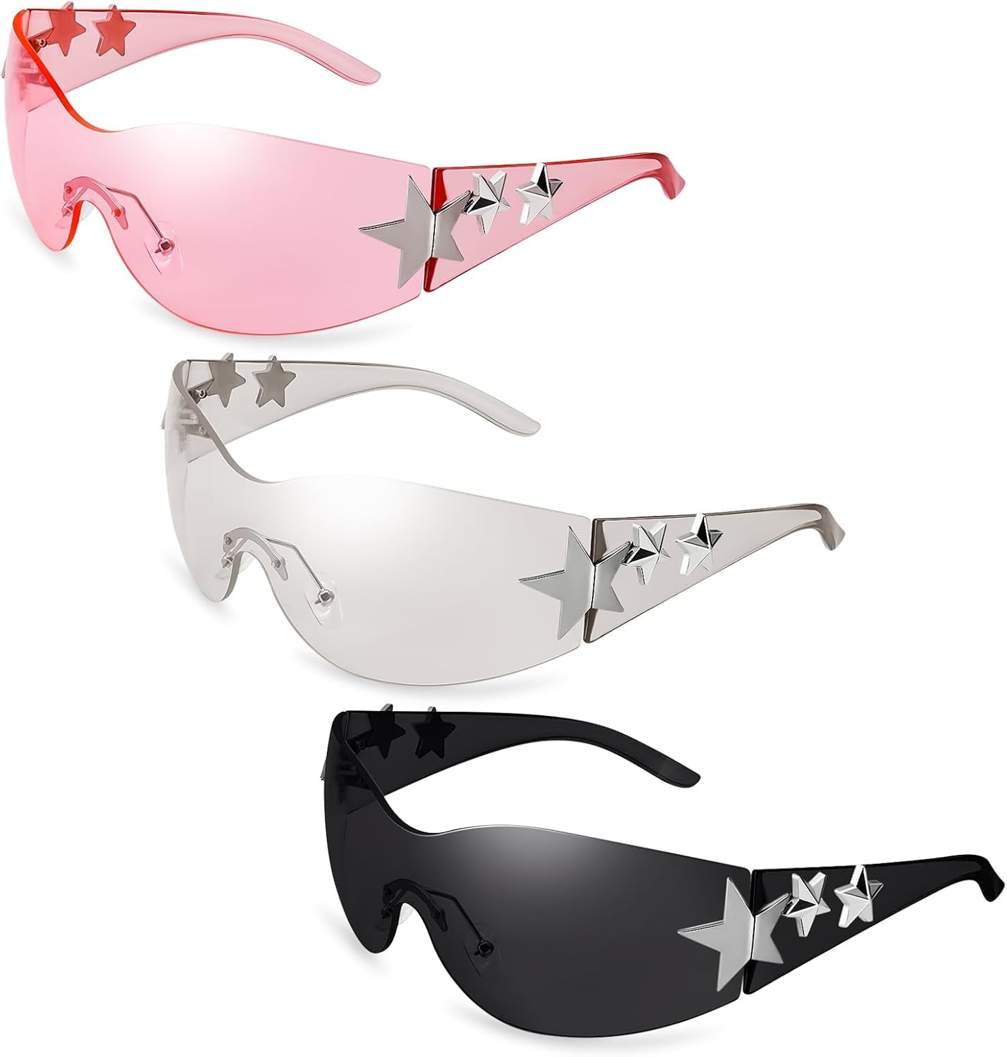 3 Pairs Y2K Sunglasses for Women Men 