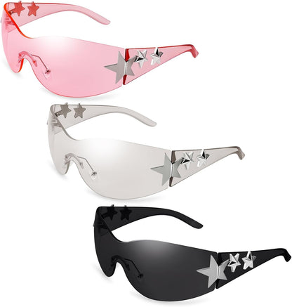 3 Pairs Y2K Sunglasses for Women Men 