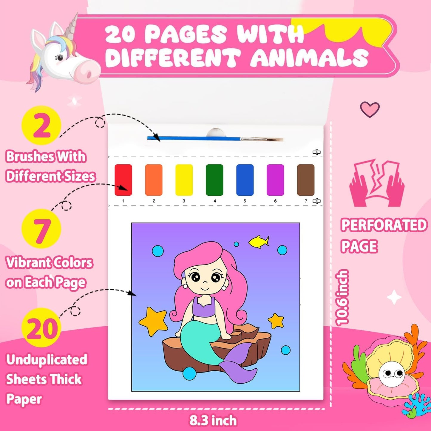 3 Pack Paint with Water Coloring Books 