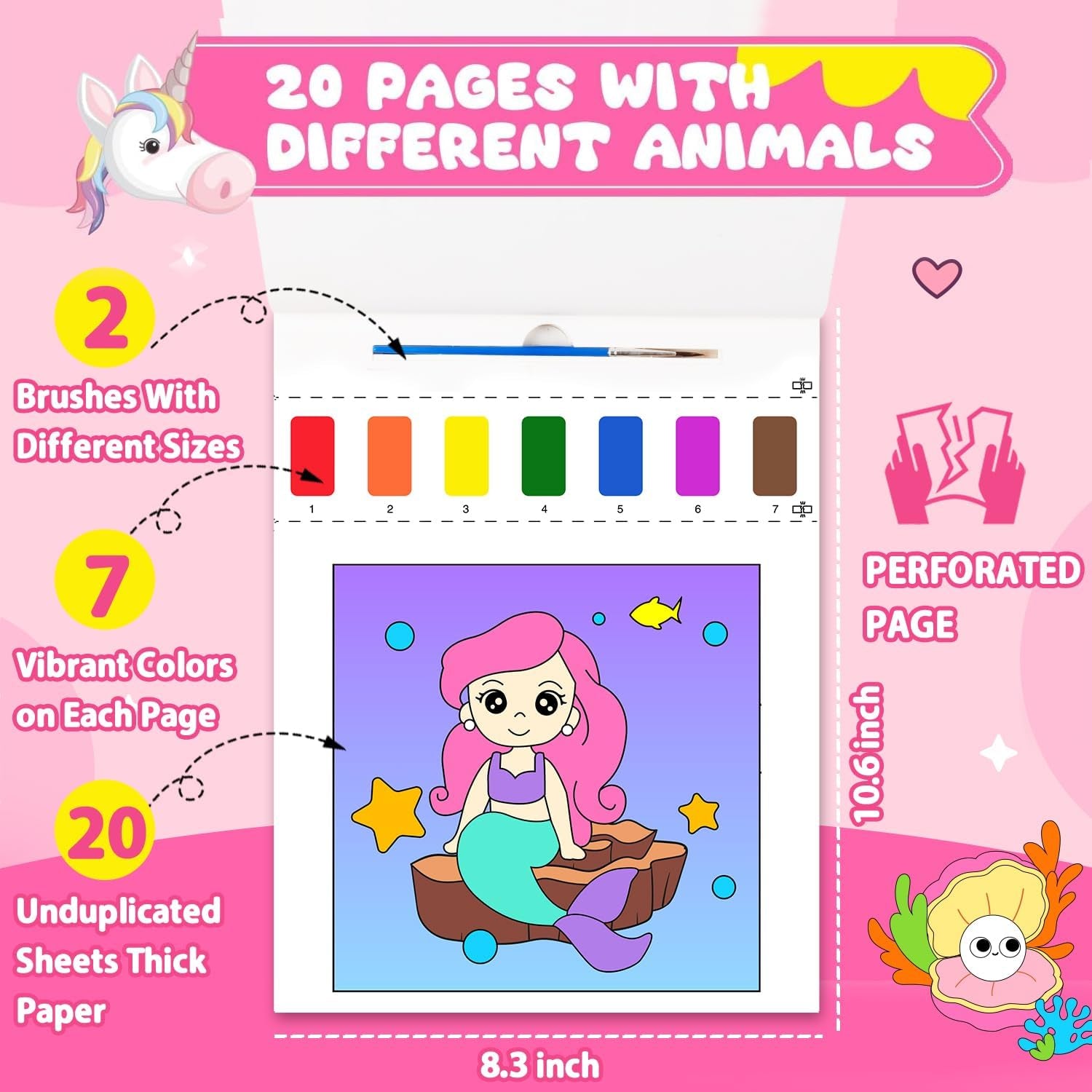 3 Pack Paint with Water Coloring Books 