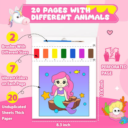 3 Pack Paint with Water Coloring Books 