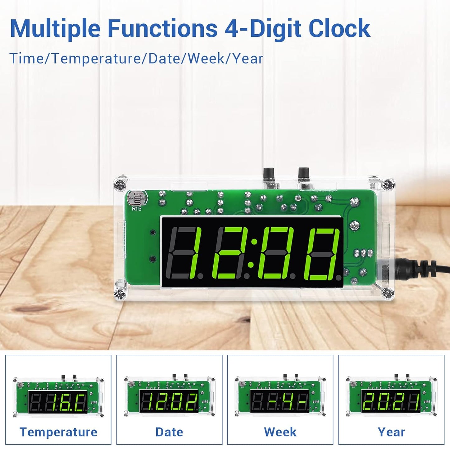 4Digit DIY Digital Clock Kit and Acrylic