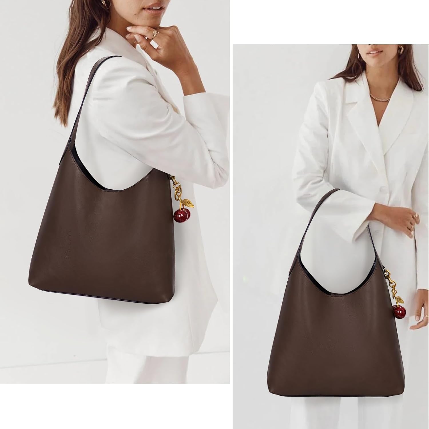 Faux Suede Hobo Bags Vegan Leather 