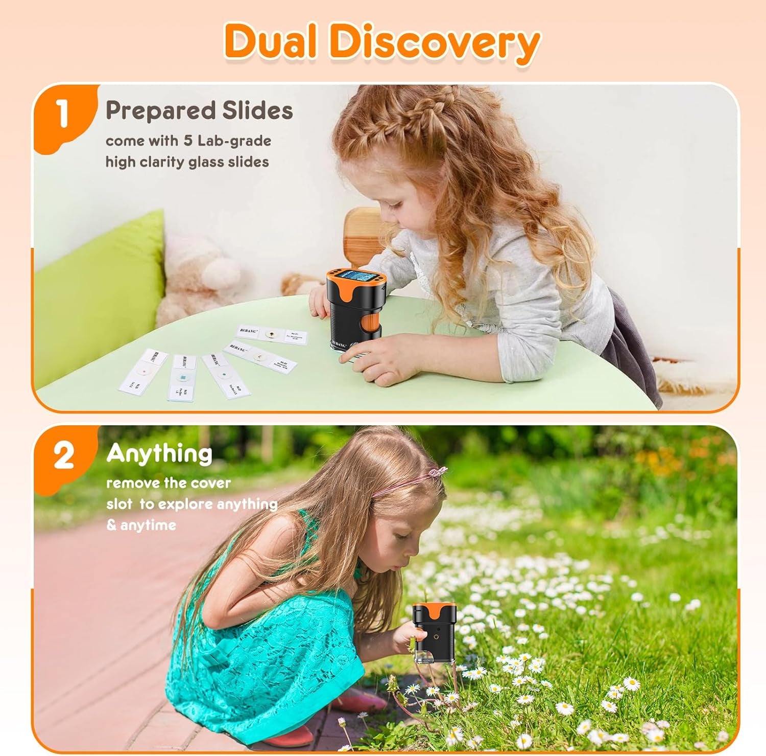 1000X Handheld Microscope for Kid 4K 2.0