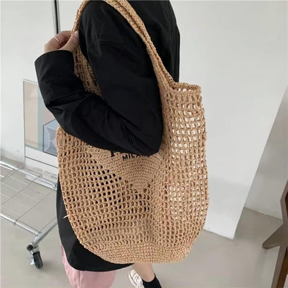 New Woven Bag Straw Mesh Tote Bag, Beach