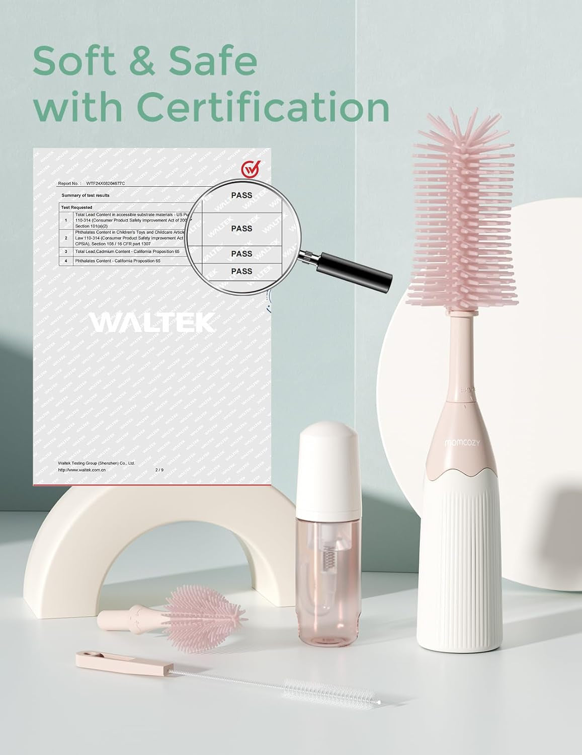 Bottle Brush Kit with Push-Press Foam