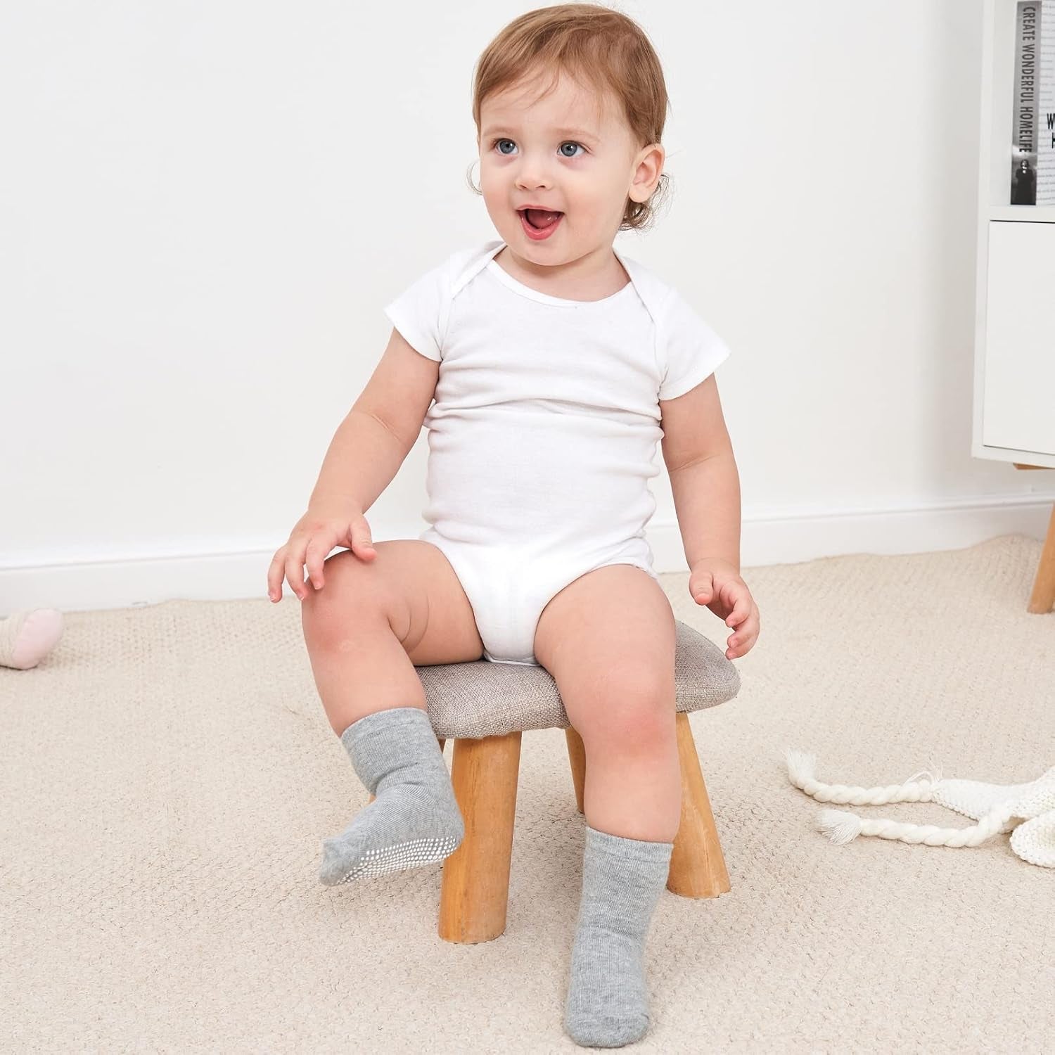 Baby Non Slip Grip Crew Socks