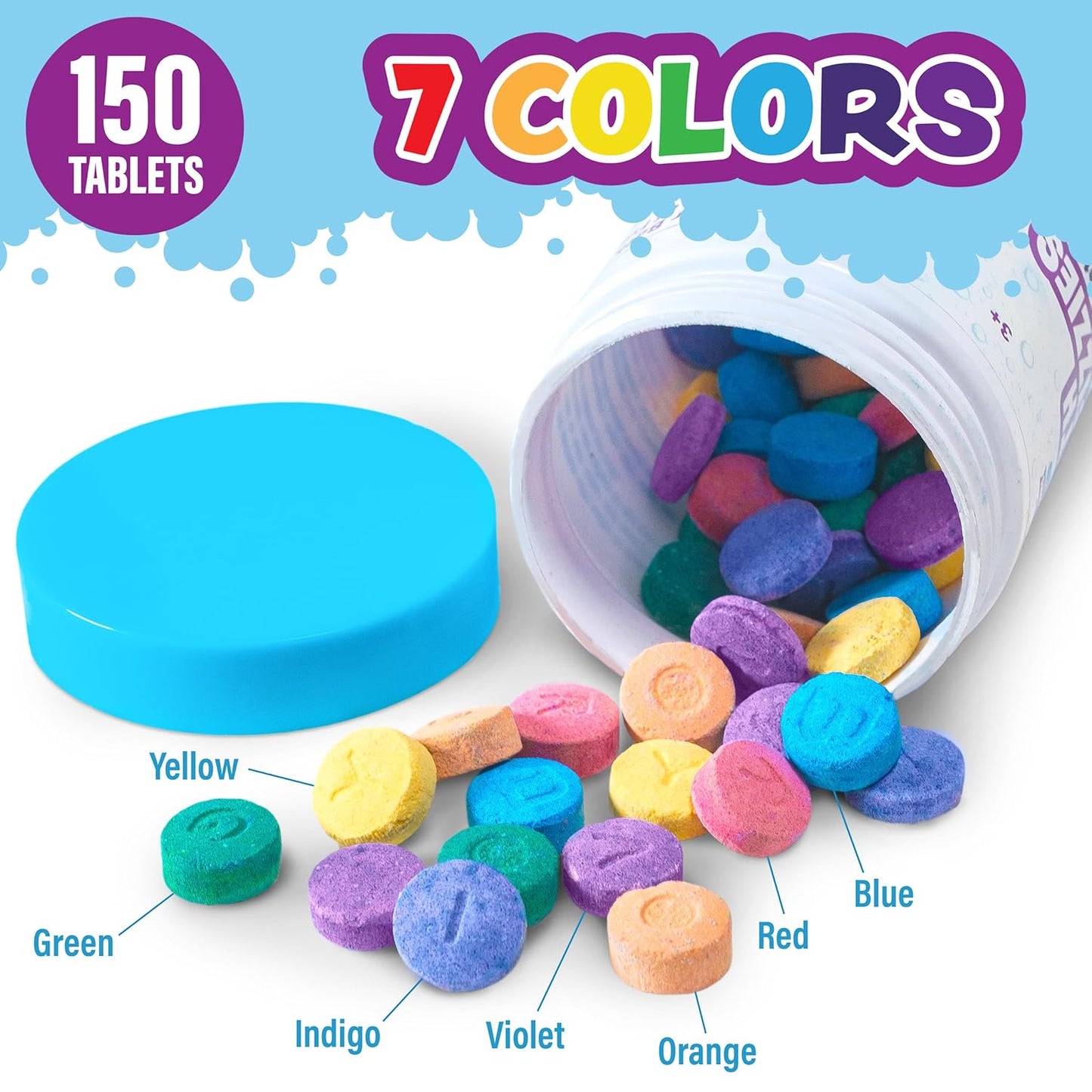 ® Bath Color Fizzies, 150 Count Nontoxic
