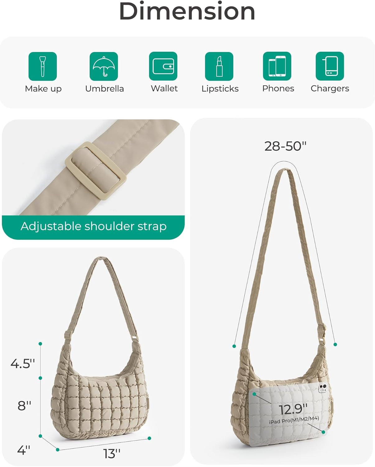 Quilted Crossbody Bag for Women
