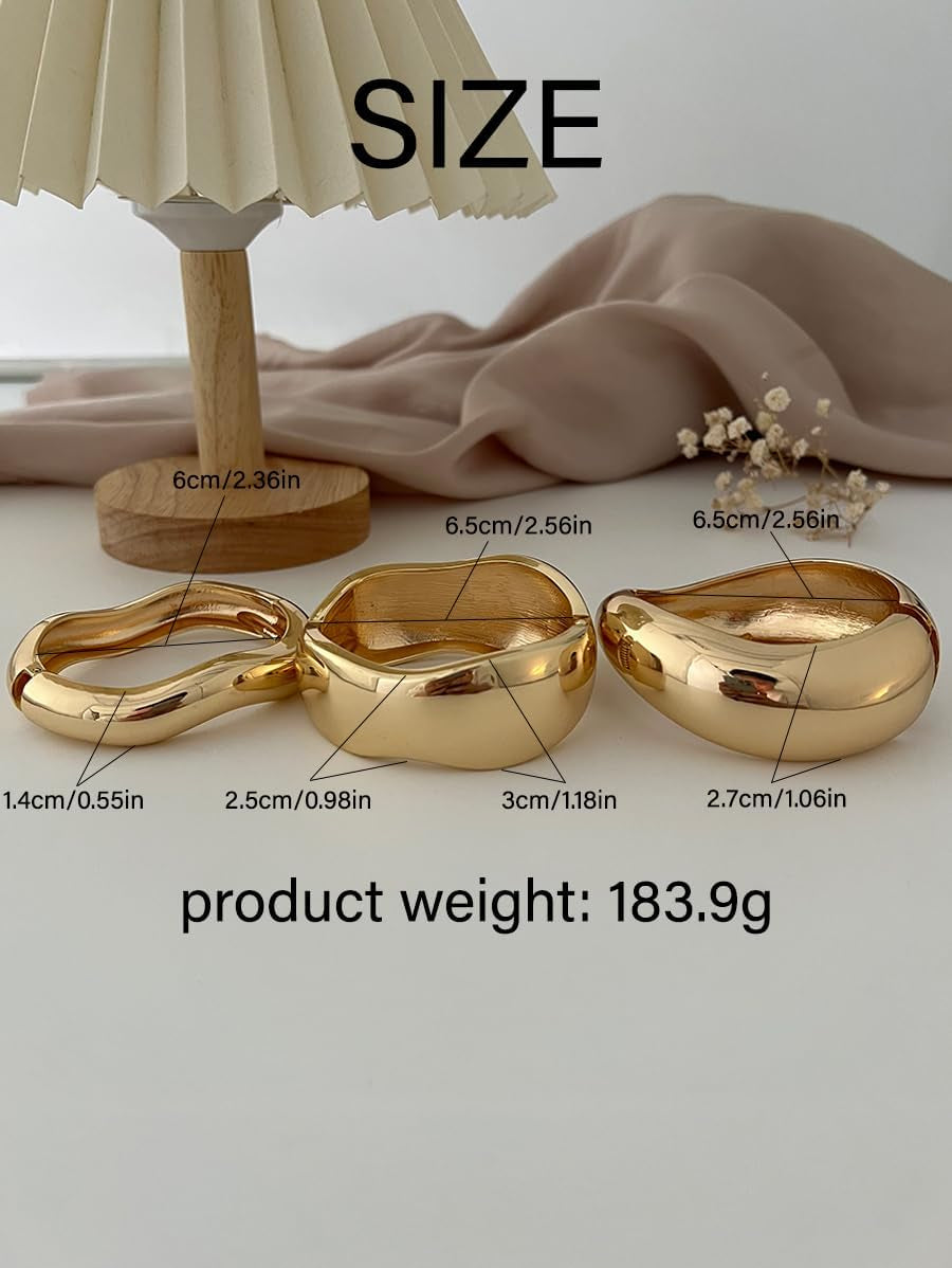 Chunky Gold Bangle Bracelets for Women