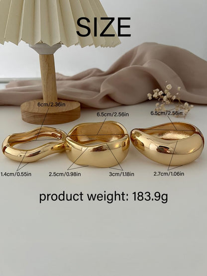 Chunky Gold Bangle Bracelets for Women