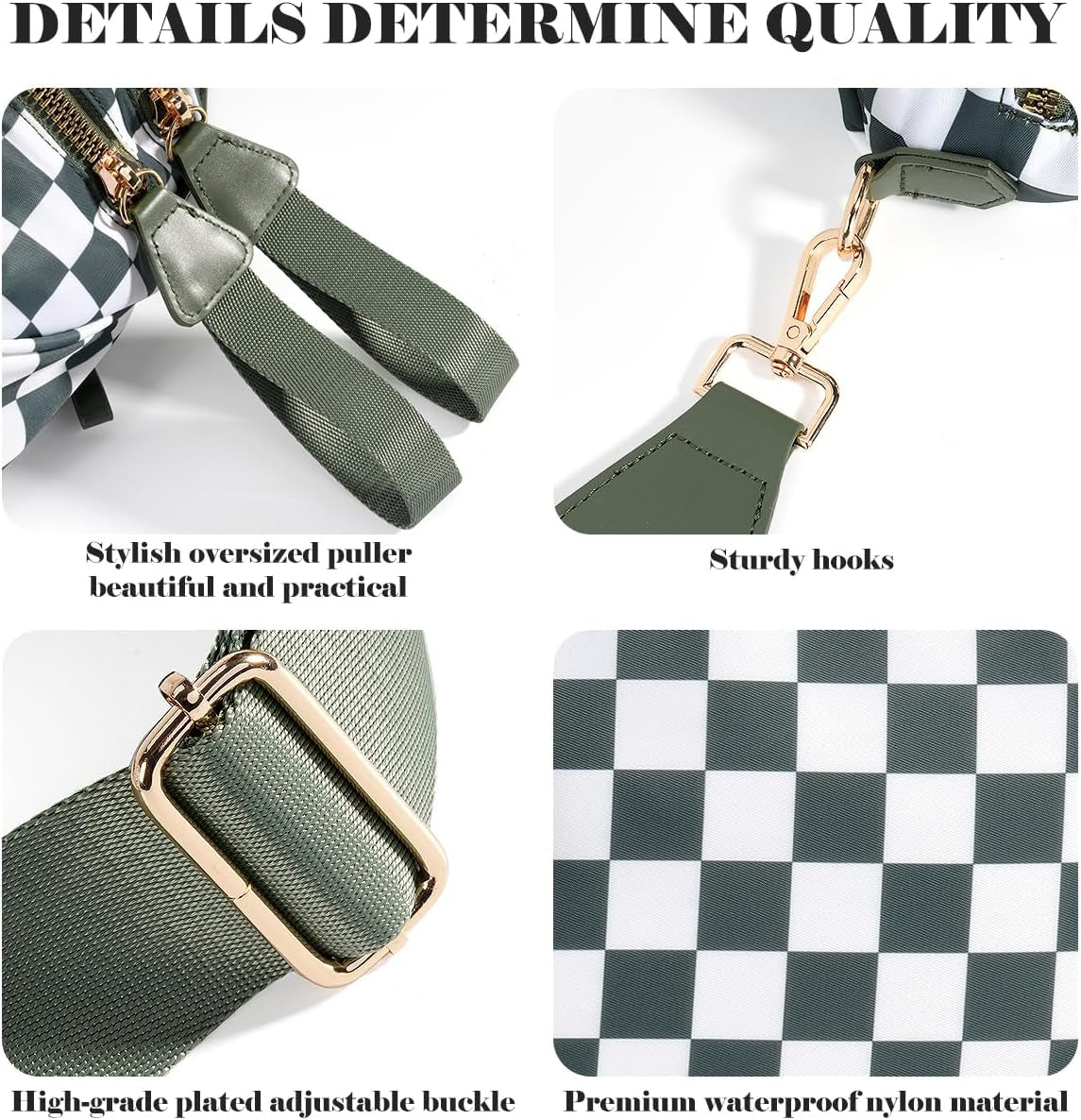 Black and White Checkered Crossbody Bag