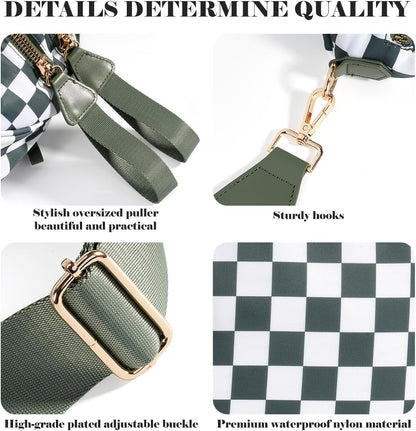 Black and White Checkered Crossbody Bag