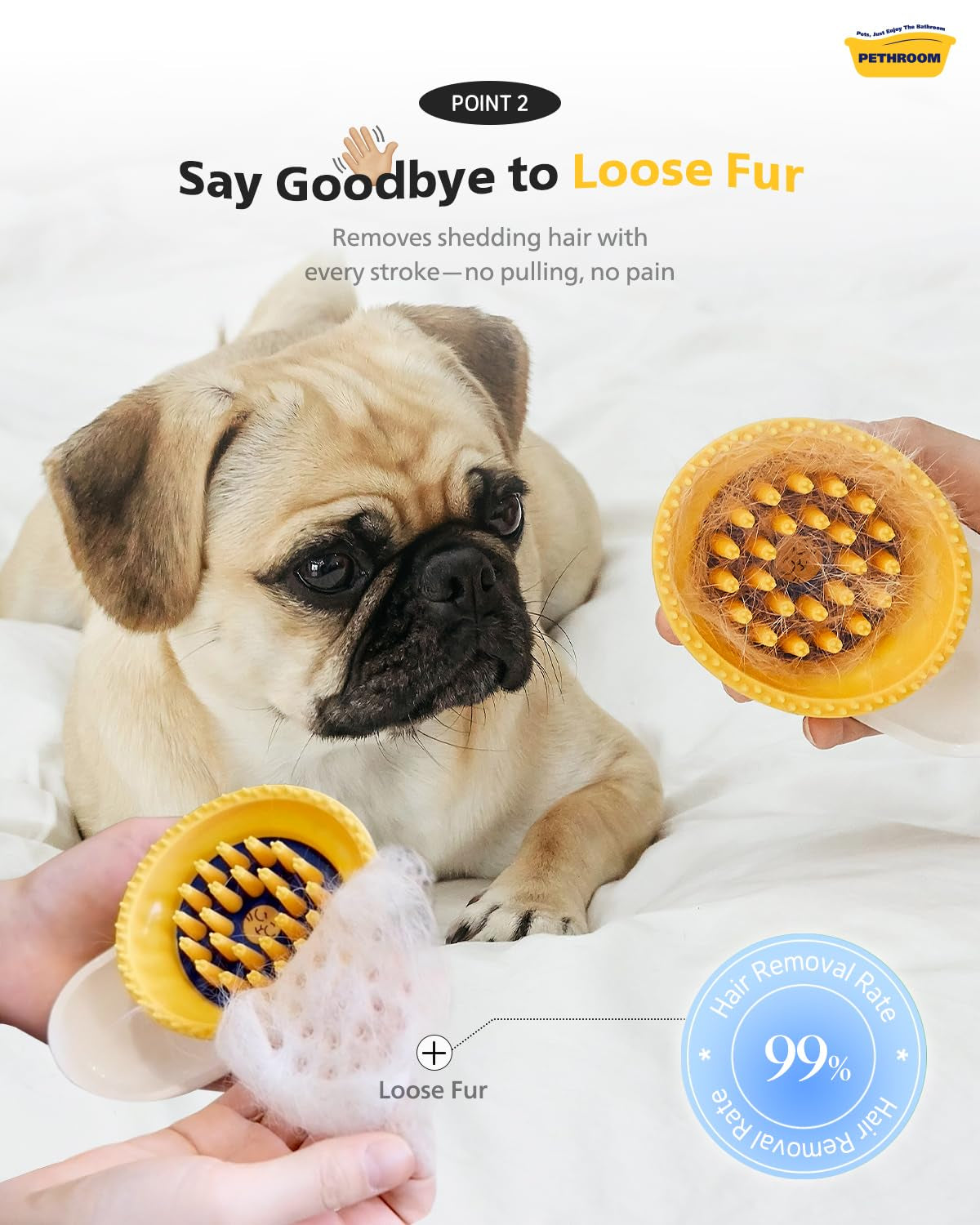 Silicone Cat Brush for Shedding – Gentle