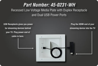 Electronics45-0231-WH USB Recessed Media