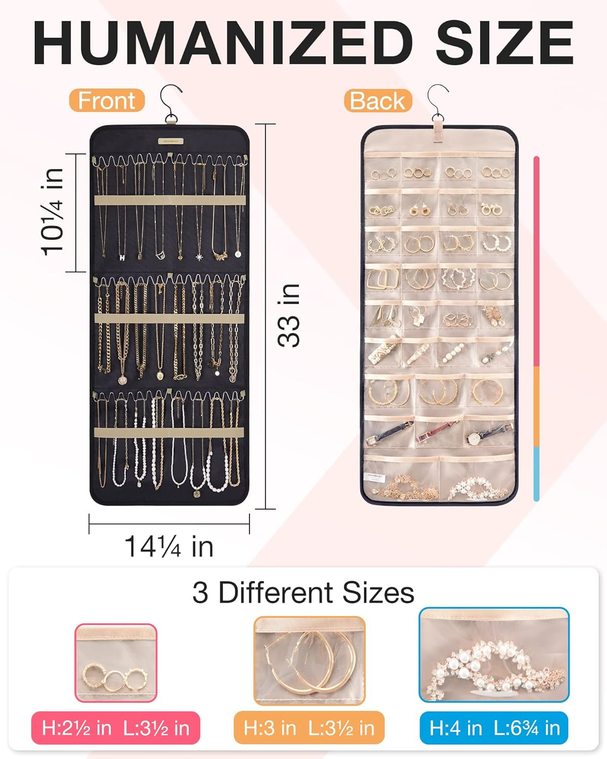 Hanging Jewelry Organizer Storage Roll