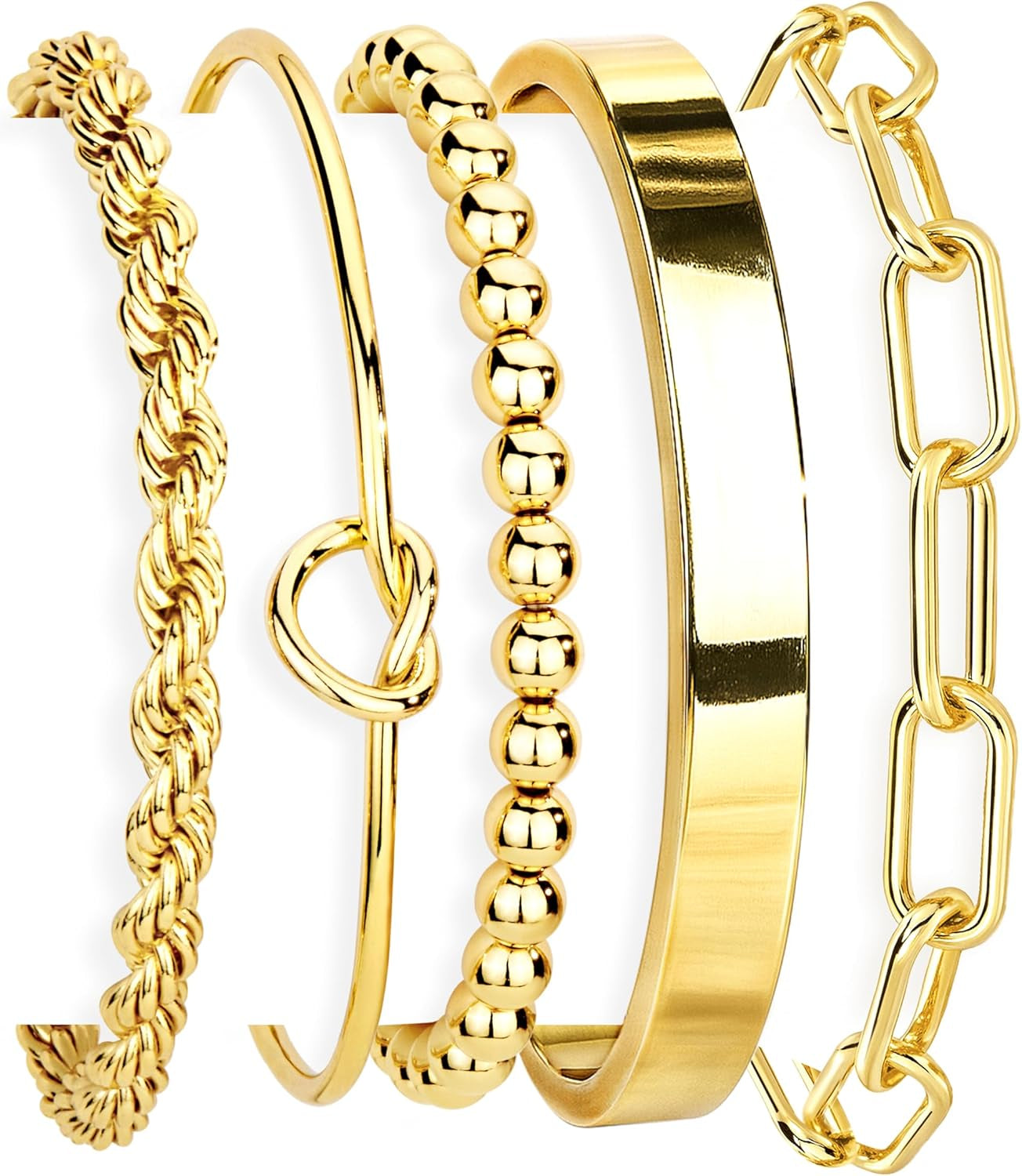 Gold Bracelets Set for Women Non Tarnish