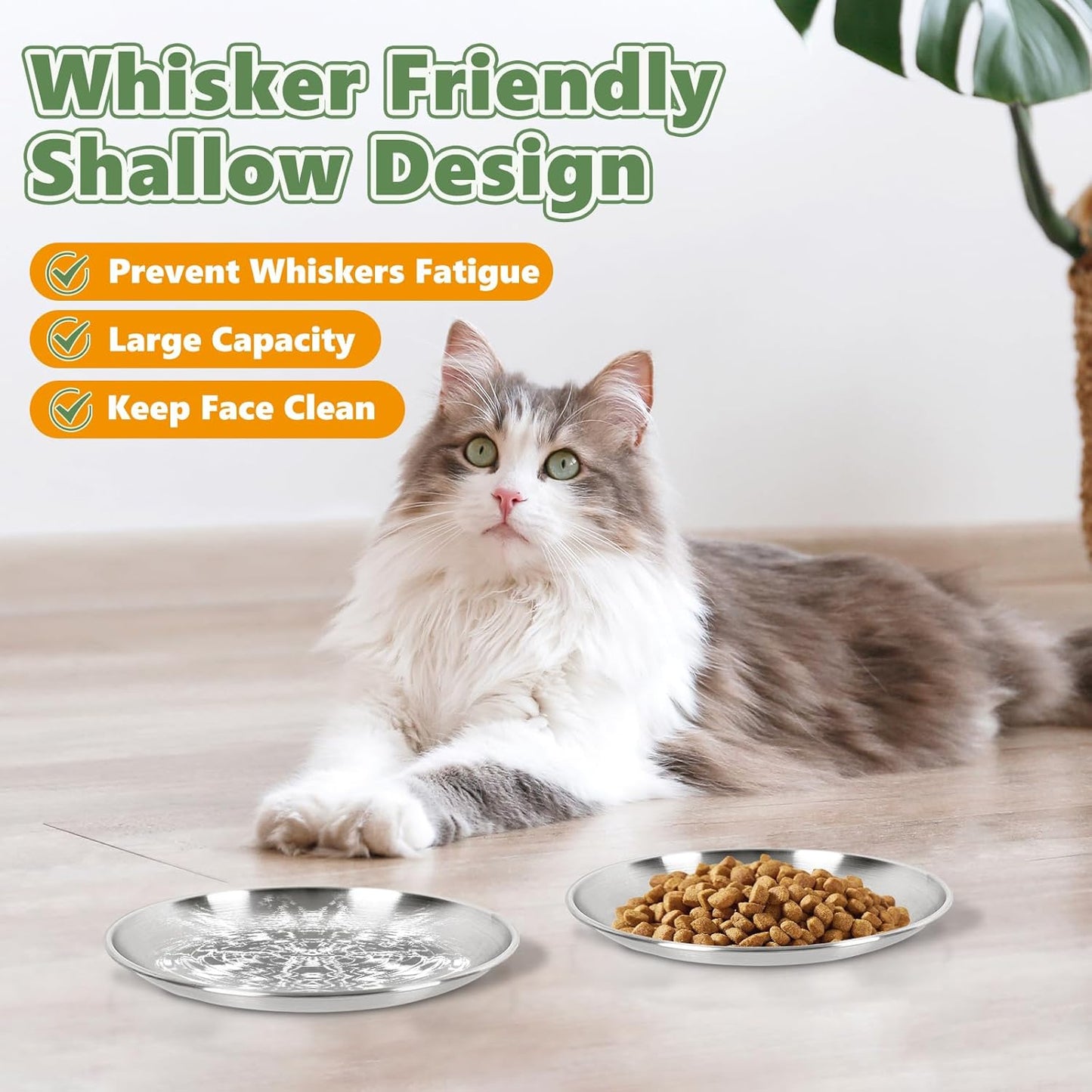 4-Pack Stainless Steel Cat Food Bowls
