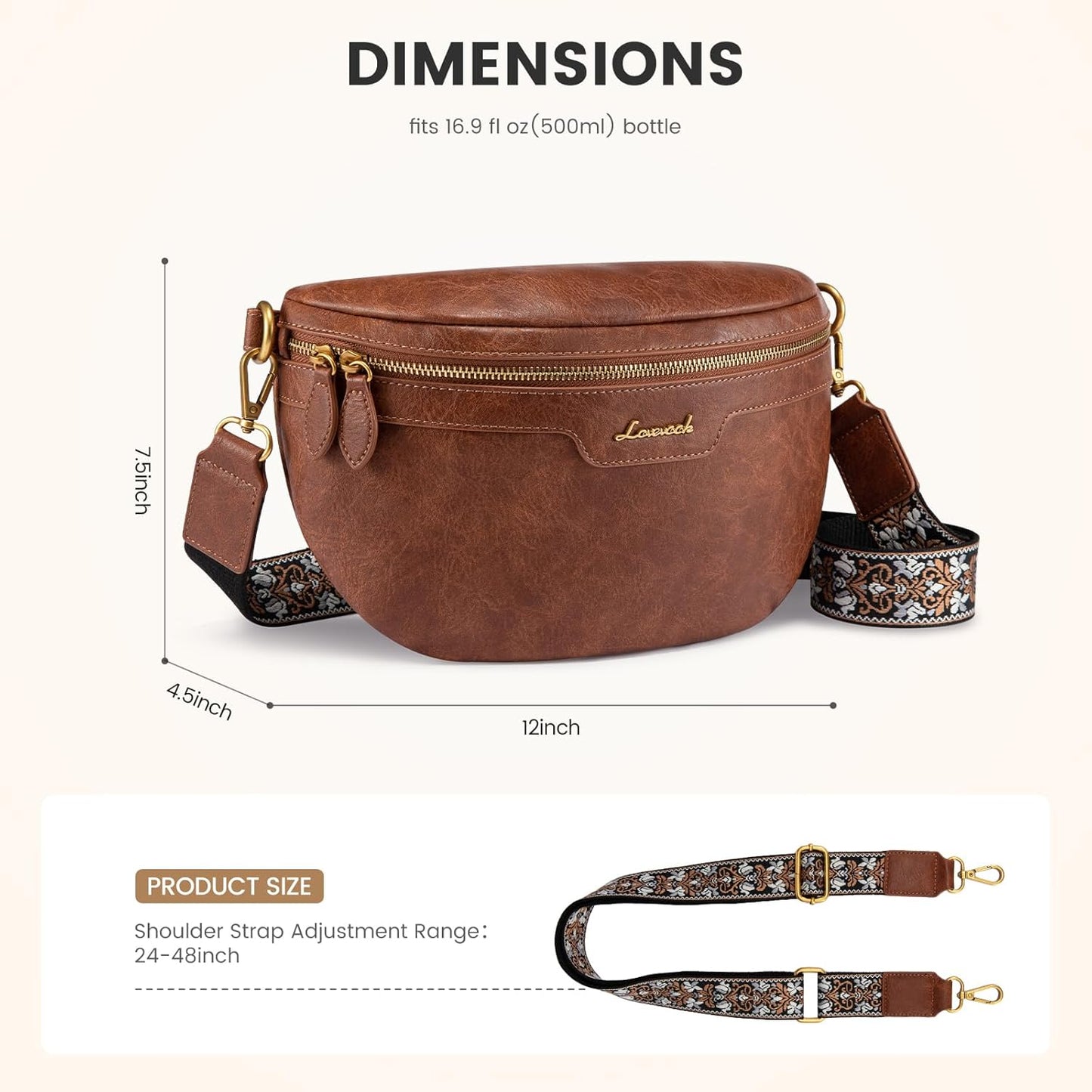 Fanny Packs for Women Cross Body, Vegan