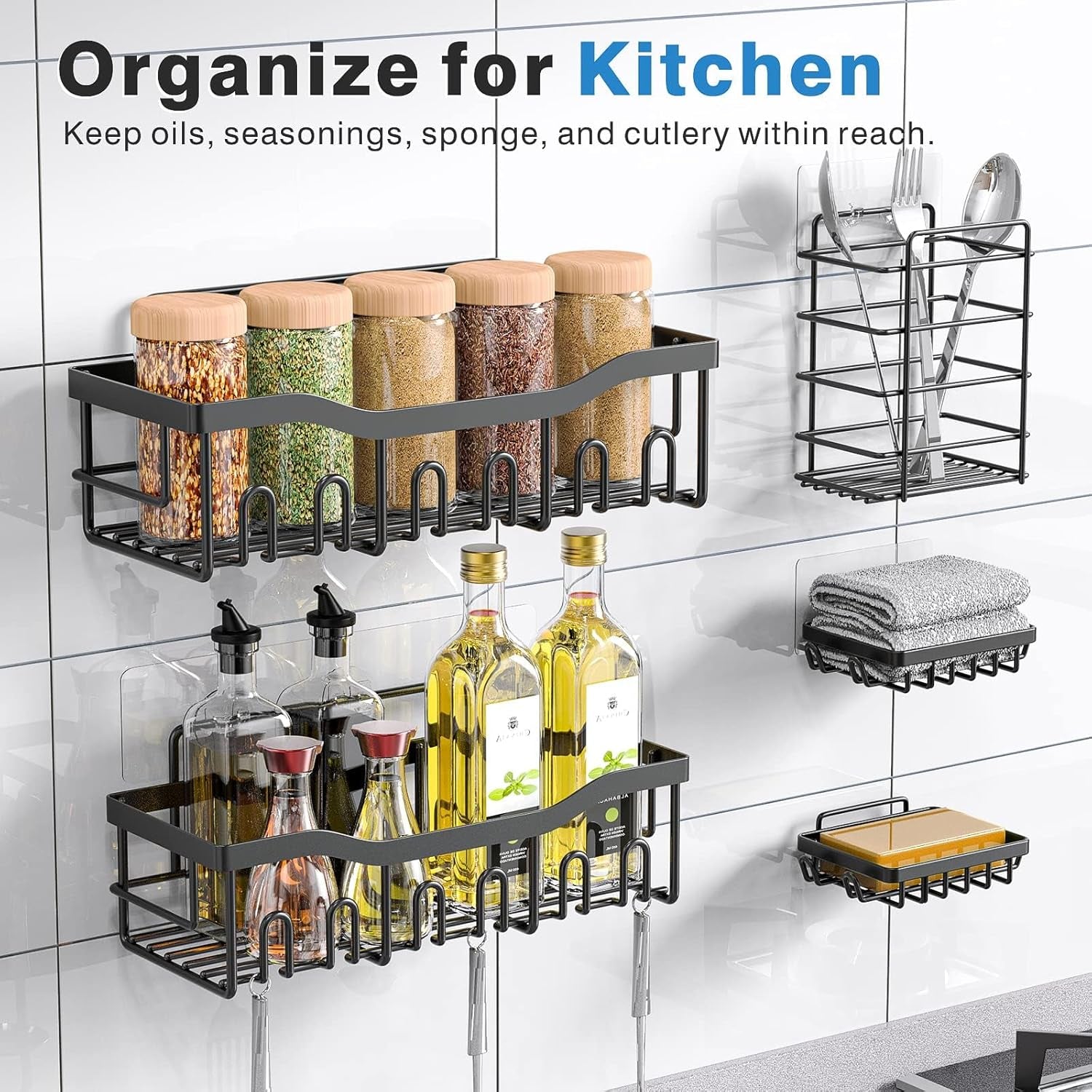 Adhesive Shower Caddy, 5 Pack Rustproof