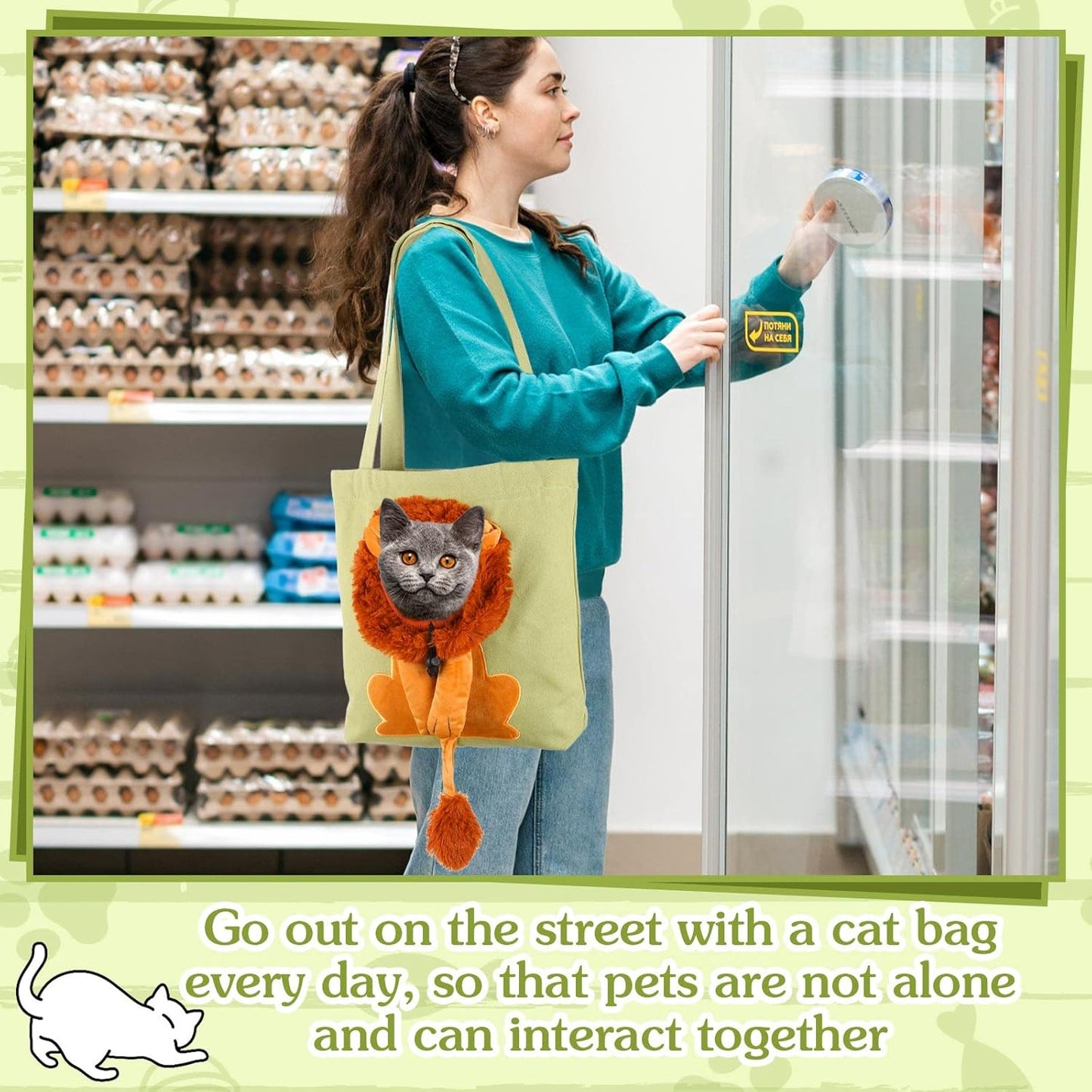 Pet Canvas Shoulder Bag Lion Shaped Cute