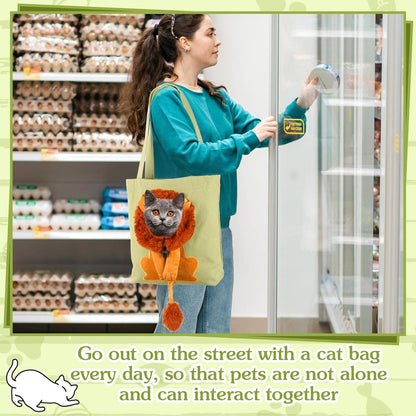 Pet Canvas Shoulder Bag Lion Shaped Cute