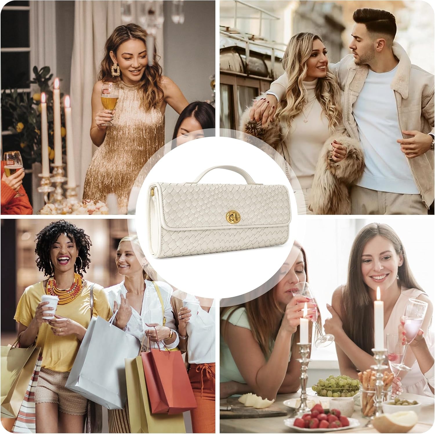 Woven Purse for Women Evening Clutch