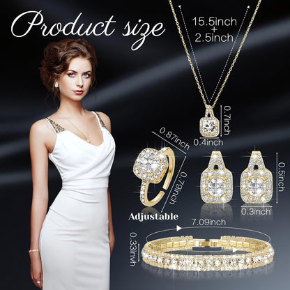 5 Pcs Rhinestone Jewelry Set for Women