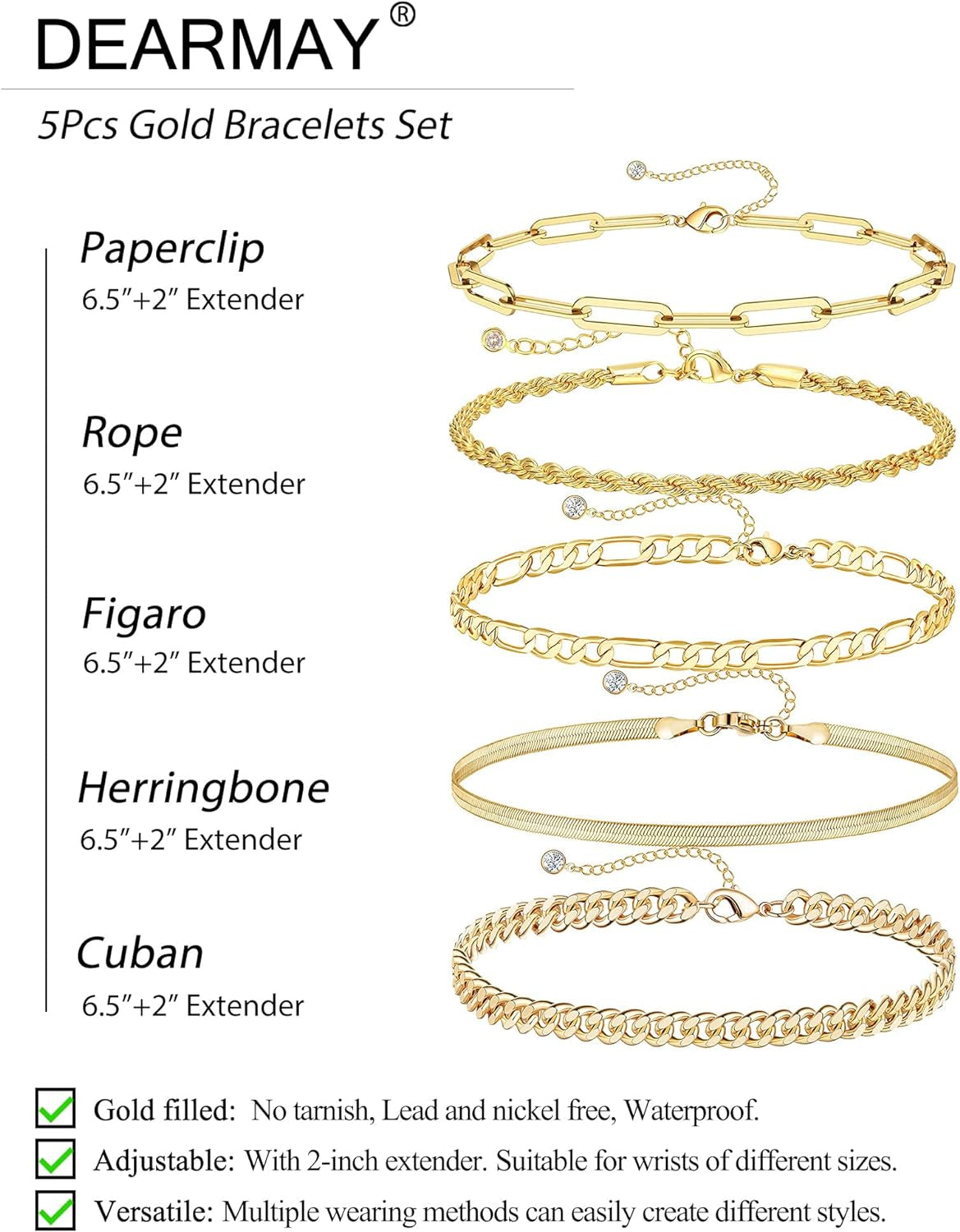 14K Gold Plated Bracelets for Women