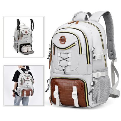 Oxford Cloth Backpack with Laptop Compartment