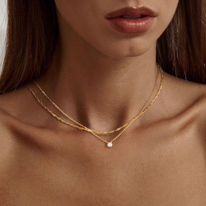 Dainty 14K Gold Plated/Silver Cubic