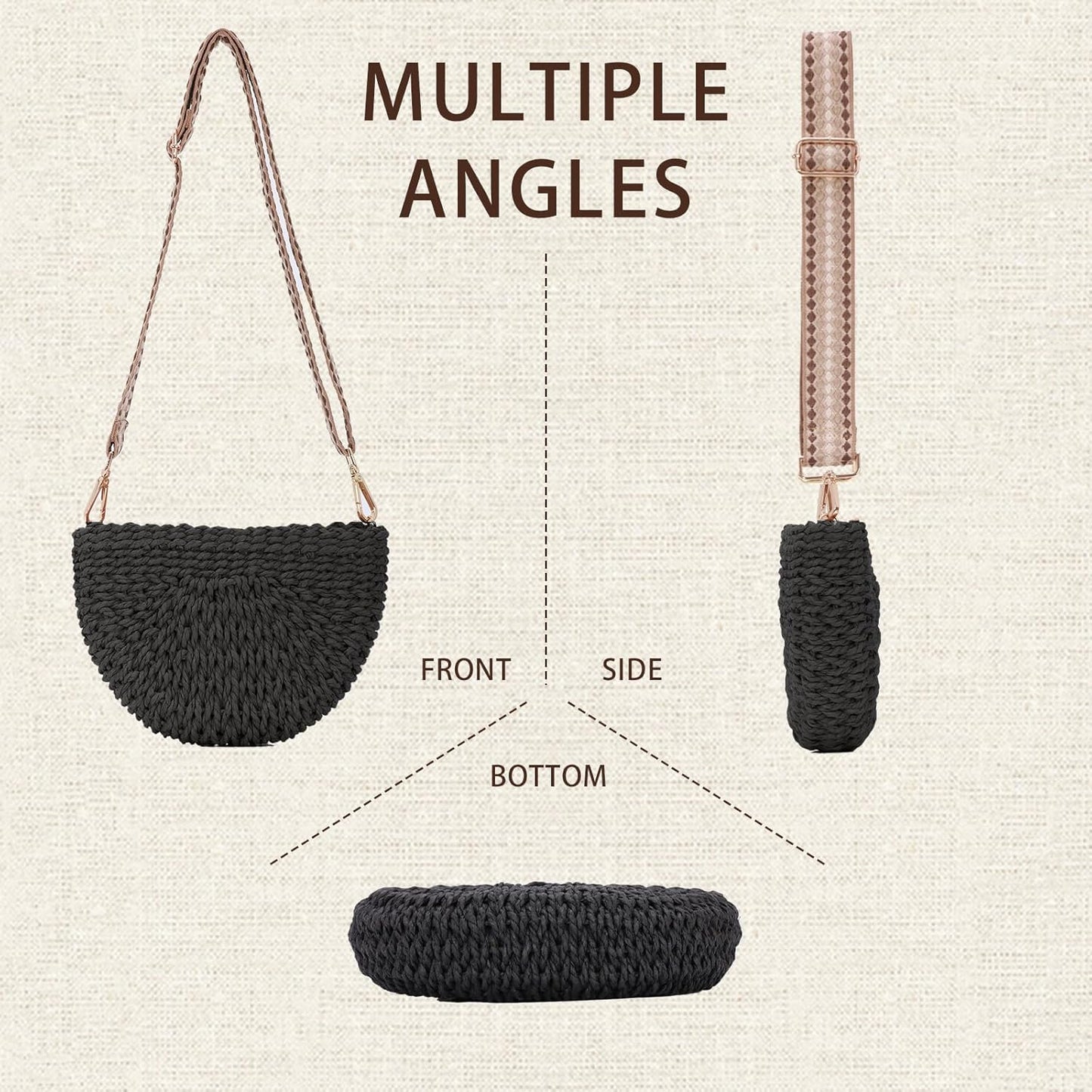 Handmade Straw Crossbody Bag