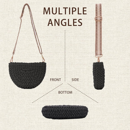 Handmade Straw Crossbody Bag