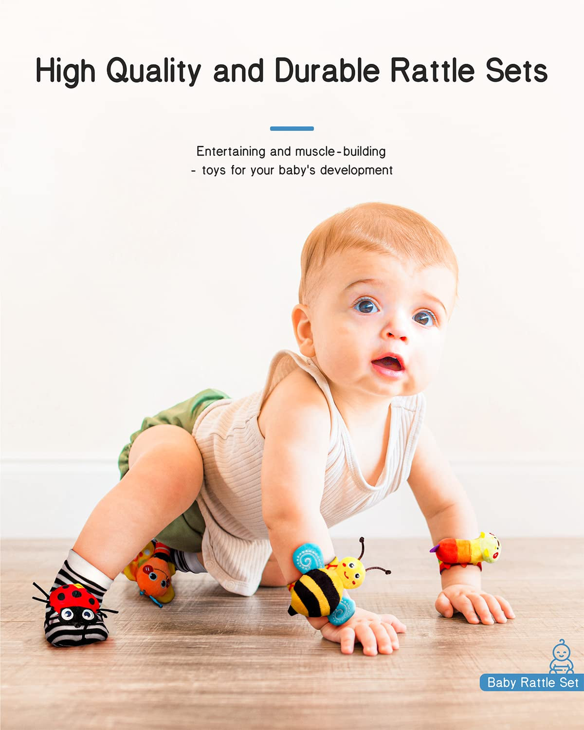 Baby Wrist Rattle Socks and Foot Set