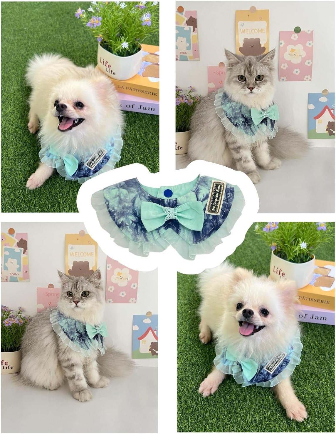 Adorable Tie-Dye Bib with Lace Trim