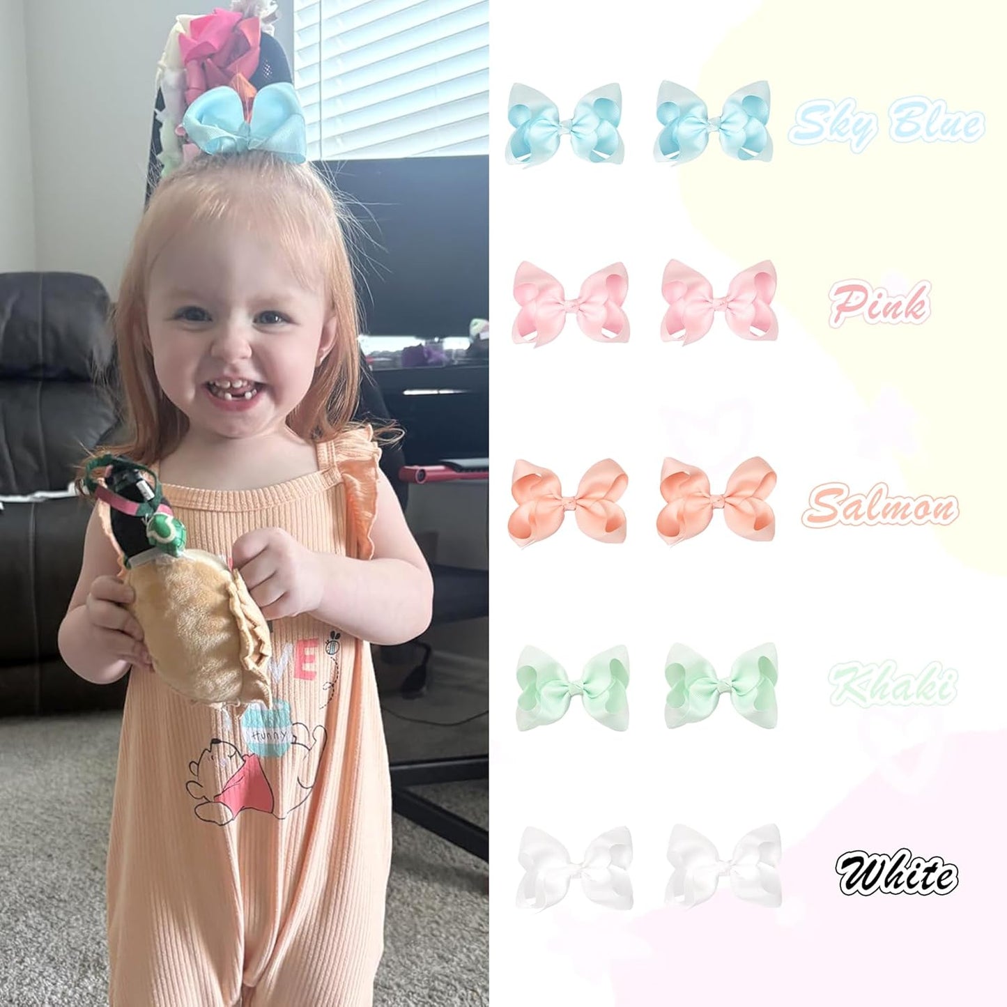 40PCS 4.5 Inch Hair Bows for Girls 