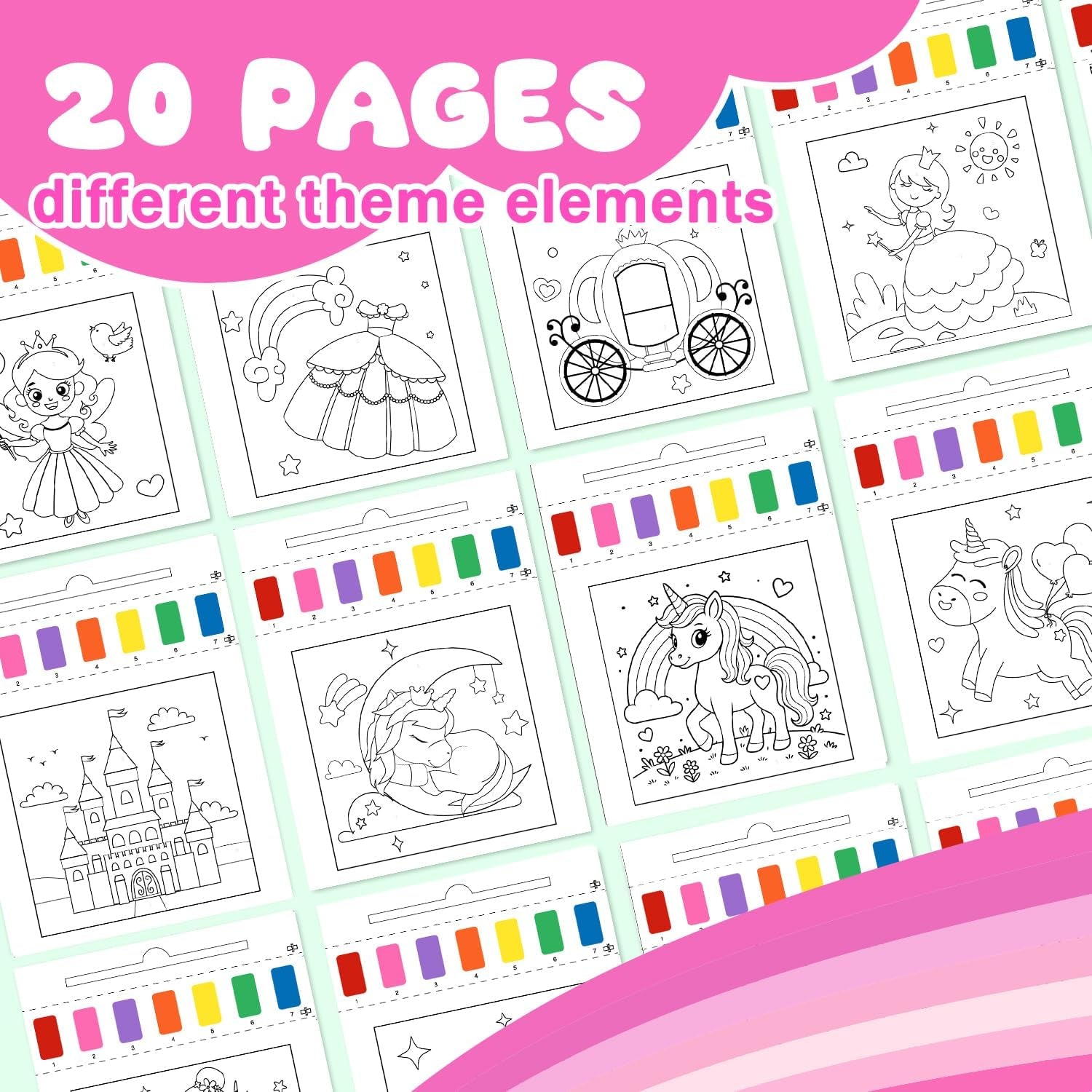 3 Pack Paint with Water Coloring Books 